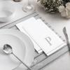 Luxe Party 112 Pack Monogram Napkins | Letter P Initial | Disposable | Premium Airlaid | Linen Feel | Decorative Table Setting | Guest Towel Napkin | White and Silver view 3