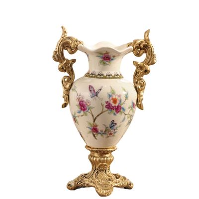 Jayiaine Vase Ceramic Tall Floor Vase Modern Home Decor Flower Vase for Shelf Home Dcor Classic Vase 16.5 Inch,Sophisticated Vessel for Decorative Branches and Dried Flower,White