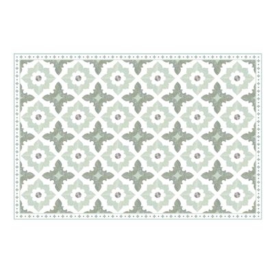 Carolina Creekhouse Vinyl Rug | Sarah 057851CI | Vinyl Floor Mat | Decorative, Vintage, Waterproof, Eco-Friendly, Non-Slip | Green, 3'x5'
