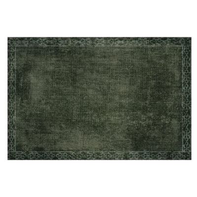 Carolina Creekhouse Vinyl Rug | Evelyn 053246UA | Vinyl Floor Mat | Decorative, Vintage, Waterproof, Eco-Friendly, Non-Slip | Green, 2'x3'