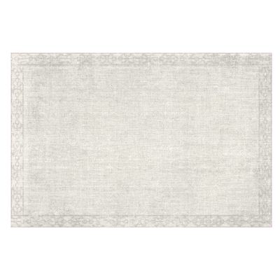 Carolina Creekhouse Vinyl Rug | Evelyn 053247UA | Vinyl Floor Mat | Decorative, Vintage, Waterproof, Eco-Friendly, Non-Slip | White 2'x3'