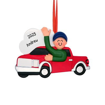 3D New Driver Ornament for Christmas Tree 2025 - New Driver Gifts for Teen Boys - Drivers License Ornament 2025 Learners Permit Christmas Ornaments Red Teenage Car Key First Time Drivers Keepsake