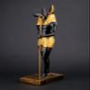 A unique ancient Egyptian statue of Anubis Jackal God of afterlife and mummification unique large gold and black hand painted. made in Egypt. view 1