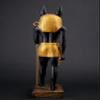 A unique ancient Egyptian statue of Anubis Jackal God of afterlife and mummification unique large gold and black hand painted. made in Egypt. view 4