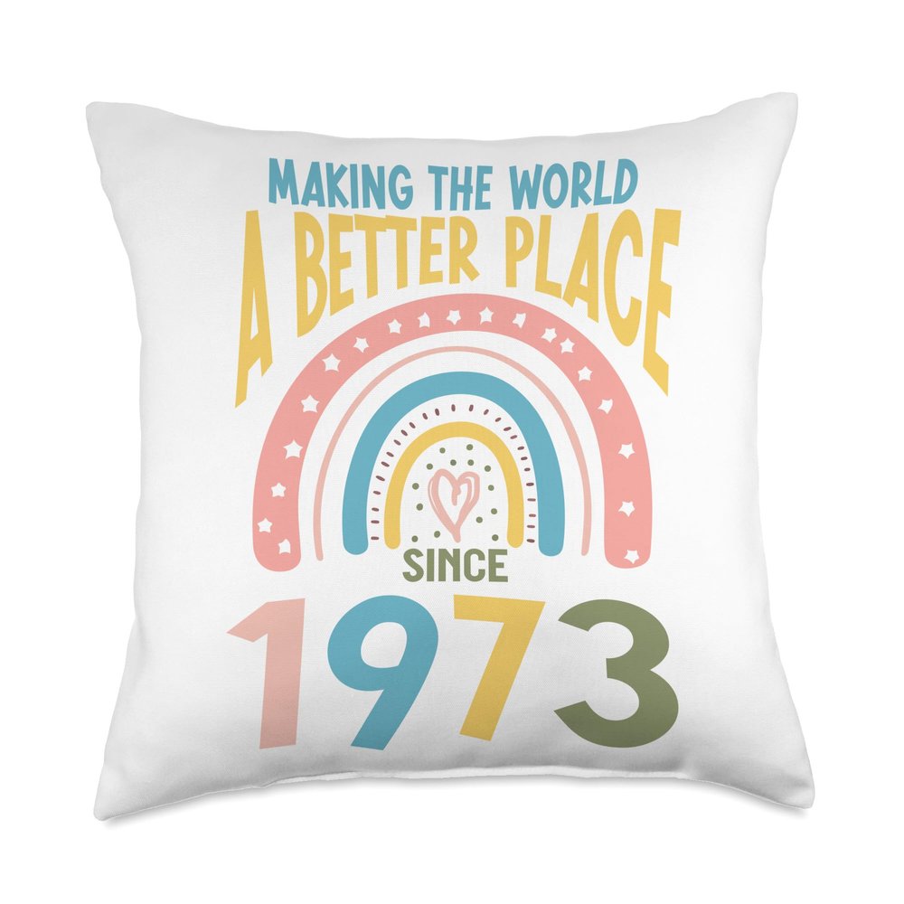 51 Birthday Making the world a better place since 1973 Throw Pillow