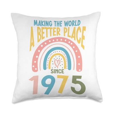 48 Birthday Making the world a better place since 1975 Throw Pillow