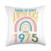 48 Birthday Making the world a better place since 1975 Throw Pillow view 1