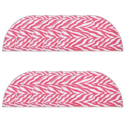 Furnish my Place Zebra Light Pink Area Rug, Animal Print Area Rug, Indoor Rug, Pet-Friendly Rug, Home Decor Rug, Perfect for Living Room, 18" x 36" Half Round - Set of 10