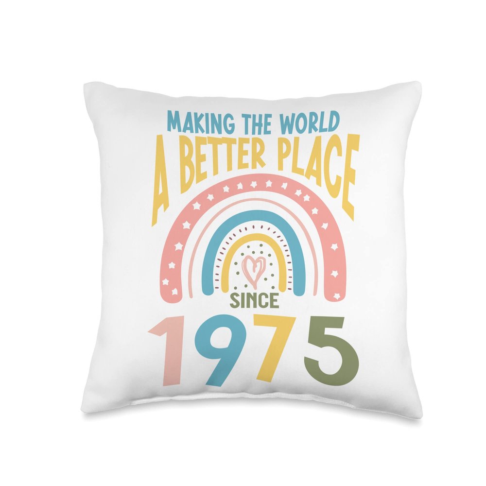 48 Birthday Making the world a better place since 1975 Throw Pillow