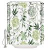 Succulent Shower Curtains 72x72inch, Bath Curtain Waterproof Polyester Fabric Decorative Bathroom Accessories Shower Curtain Set with Hooks, Summer Green Plant Leaves Succulents view 1