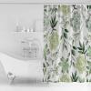 Succulent Shower Curtains 72x72inch, Bath Curtain Waterproof Polyester Fabric Decorative Bathroom Accessories Shower Curtain Set with Hooks, Summer Green Plant Leaves Succulents view 2