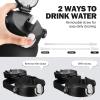 kytffu 42oz Glass Water Bottles with Straw, Motivational Glass Bottle with Silicone Sleeve and Time Marker, Leakproof Large Glass Water Jug for Gym Home Office,Black view 4