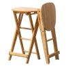 Bamboo Folding Bar Stool,Protable Folding Stool,Kitchen Counter Height Stool,Foldable bar chair with Footrest,Collapsible Wooden bar stools for Home Kitchen Breakfast,Natural,30x61cm(12x24inch) view 1