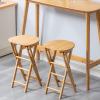 Bamboo Folding Bar Stool,Protable Folding Stool,Kitchen Counter Height Stool,Foldable bar chair with Footrest,Collapsible Wooden bar stools for Home Kitchen Breakfast,Natural,30x61cm(12x24inch) view 4