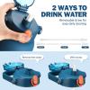 kytffu 56oz Glass Water Bottles with Straw, Motivational Glass Bottle with Silicone Sleeve and Time Marker, Leakproof Large Glass Water Jug for Gym Home Office,Blue view 4