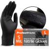 Protectmate 5 Mil Black Nitrile Gloves for Food Prep - Textured Food Prep Gloves - Food Handling Gloves Disposable Latex Free Gloves for Cooking, Catering, Food Service - Large (Box of 100) view 1