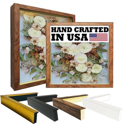 2-3/16" Deep Polystyrene Shadow Box Picture Frame - by WholesaleArtsFrames-com 9x12 2880 - Walnut - American Made
