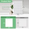 Dynamene Extra Long Shower Curtains - 72 x 84 Inches Long Textured Tufted Chenille Striped Fabric Bathroom Shower Curtain, Tall Modern Shabby Chic Waterproof Cloth Shower Curtain Set with Hooks, White view 2