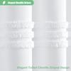Dynamene Extra Long Shower Curtains - 72 x 84 Inches Long Textured Tufted Chenille Striped Fabric Bathroom Shower Curtain, Tall Modern Shabby Chic Waterproof Cloth Shower Curtain Set with Hooks, White view 3