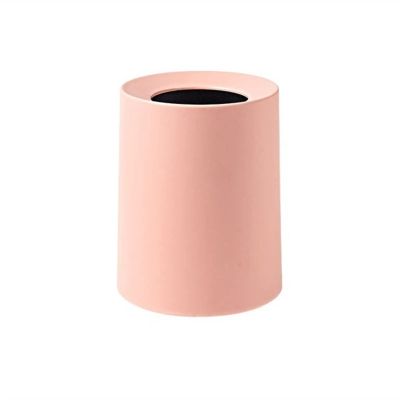 TOMYEUS Trash Cans 12L Simple Coverless Trash Can Household Large-Capacity Trash Can Living Room Bedroom Study Garbage Can Kitchen Bathroom Trash Cans (Color : Pink)
