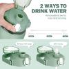 kytffu 64oz Glass Water Bottles with Straw, Half Gallon Motivational Glass Bottle with Silicone Sleeve and Time Marker, 2L Leakproof Large Glass Water Jug for Gym Home Office,olive view 4