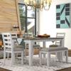 Merax 6 Piece Dining Table Set with Bench, Wooden Rectangular Dining Table with 4 Chairs & a Bench, Kitchen Dining Room Table Chairs Set (Brown + Whitewash) view 2