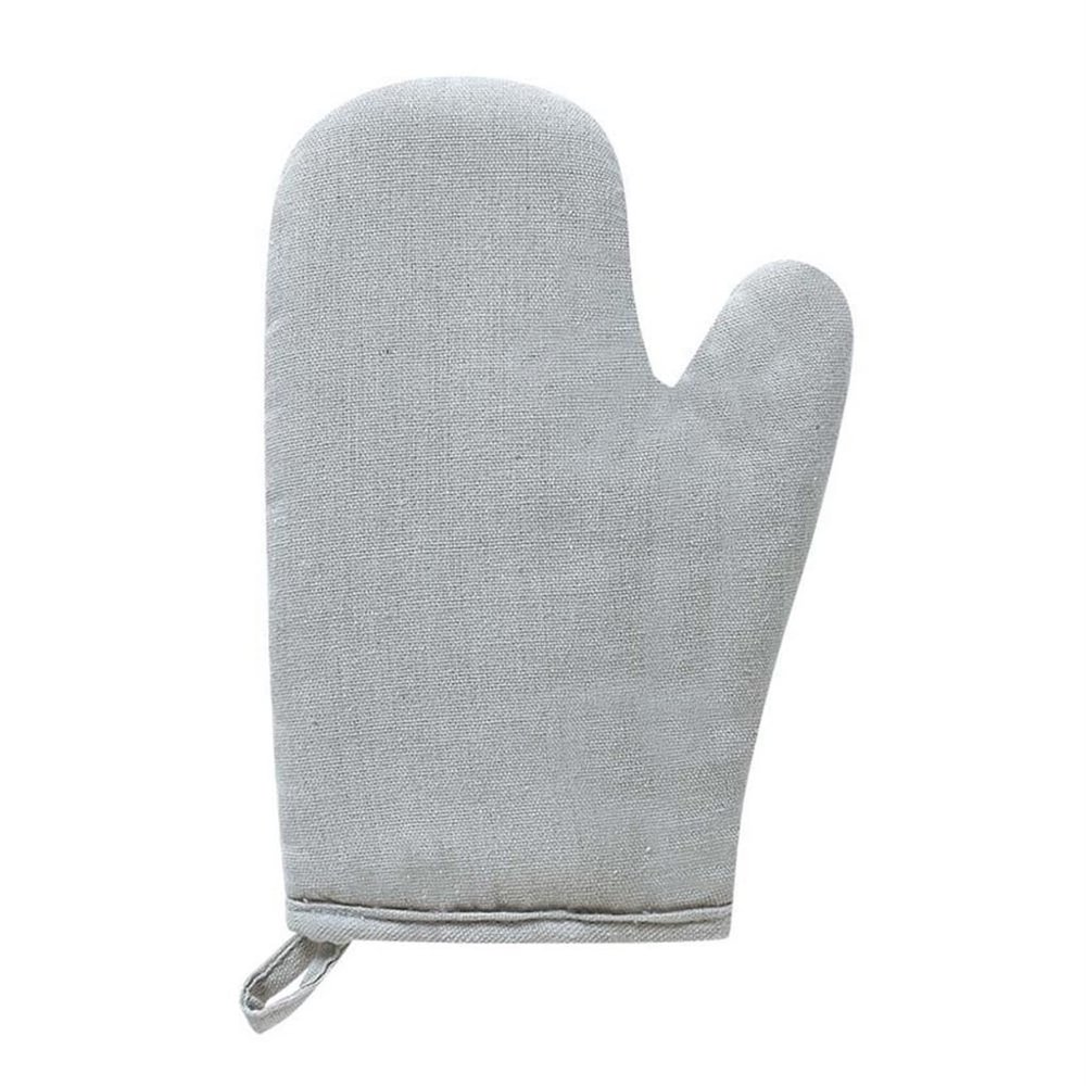 Xiaohu Oven Mitts Kitchen Heat Resistant Glove Cotton Linen Baking BBQ Cooking Mitts Microwave M68E (Color : Gray)