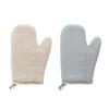 Xiaohu Oven Mitts Kitchen Heat Resistant Glove Cotton Linen Baking BBQ Cooking Mitts Microwave M68E (Color : Gray) view 2