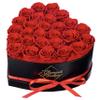 GLAMOUR BOUTIQUE 27 Flower Forever Heart Shape Box, Eternal Preserved Roses Gift for Her, Lasting Flowers, Premium Floral Heart Box for Birthday, Anniversary or Valentines Day, Red (Color-Treated) view 1
