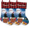 MALIHONG Personalized 3 Pack Christmas Stocking for Christmas Decor Santa Gift Funny Dog Cocker in Chimney Christmas Stocking Gift Buffalo Plaid Family Holiday Xmas Party Christmas Decor 14.4" view 1