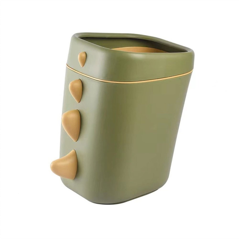 TOMYEUS Trash Cans Creative Personality Shape Trash Can Household Cute Large-Capacity Paper Basket Garbage Storage Basket Kitchen Bathroom Trash Cans (Color : Green)