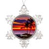 3in Christmas Snowflake Ornaments Round Hanging Keepsake Cityscape Hawaii Novelty Metal Souvenir Xmas Tree Hang Pendant New Year Winter Gift Holiday Party Decoration view 2