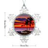 3in Christmas Snowflake Ornaments Round Hanging Keepsake Cityscape Hawaii Novelty Metal Souvenir Xmas Tree Hang Pendant New Year Winter Gift Holiday Party Decoration view 3