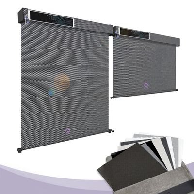 Graywind Motorized Outdoor Shades for Patio Compatible With Alexa Google Smart Sun Blinds Exterior Solar Powered Electric Roller for Outside (Fabric Samples)