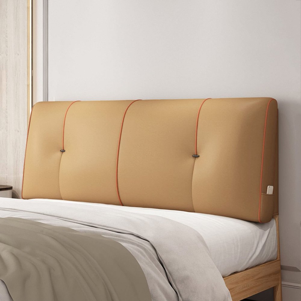 Dorm Room Headboard Reading Pillow Back Support for Sitting Up in Bed Large Adult Headboard Cushion Rectangular Removable Body Pillow,A,with headboard Queen 59"