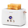 2 Slice Toaster, Retro Bread Toaster with LED Display, Extra Wide Slots Toasters with 6 Bread Shade Settings, Bagel, Cancel, Defrost Function, Stainless Steel with High Lift Lever, Removal Crumb Tray view 1