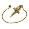 Amazing Gemstone Healing Metal Pendulums for Divination, Gold Long Point with Disc Steel Copper Pendulum High Energy Pendulo de Bronce Pendulos de Mesa MP100 view 3