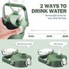 kytffu 42oz Glass Water Bottles with Straw, Motivational Glass Bottle with Silicone Sleeve and Time Marker, Leakproof Large Glass Water Jug for Gym Home Office,Olive view 4