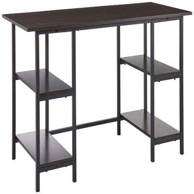 Camden Computer Desk with 4 Shelves, Espresso