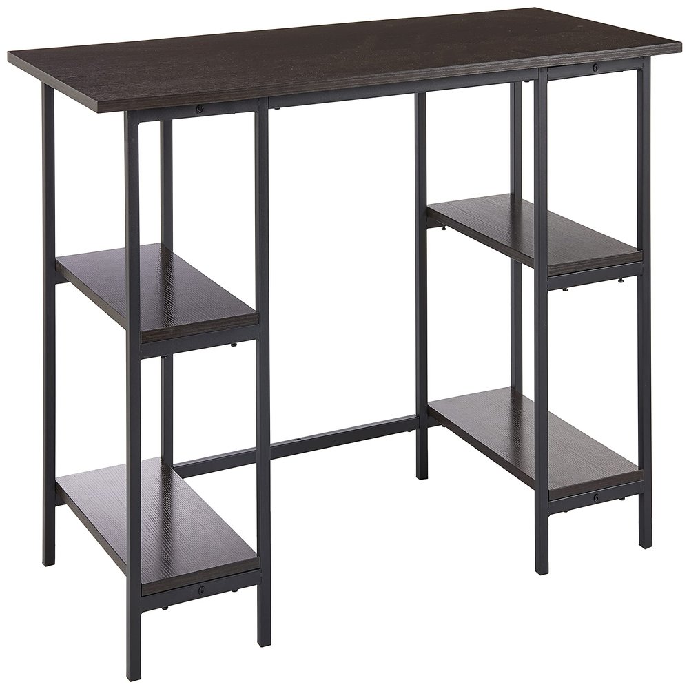 Camden Computer Desk with 4 Shelves, Espresso