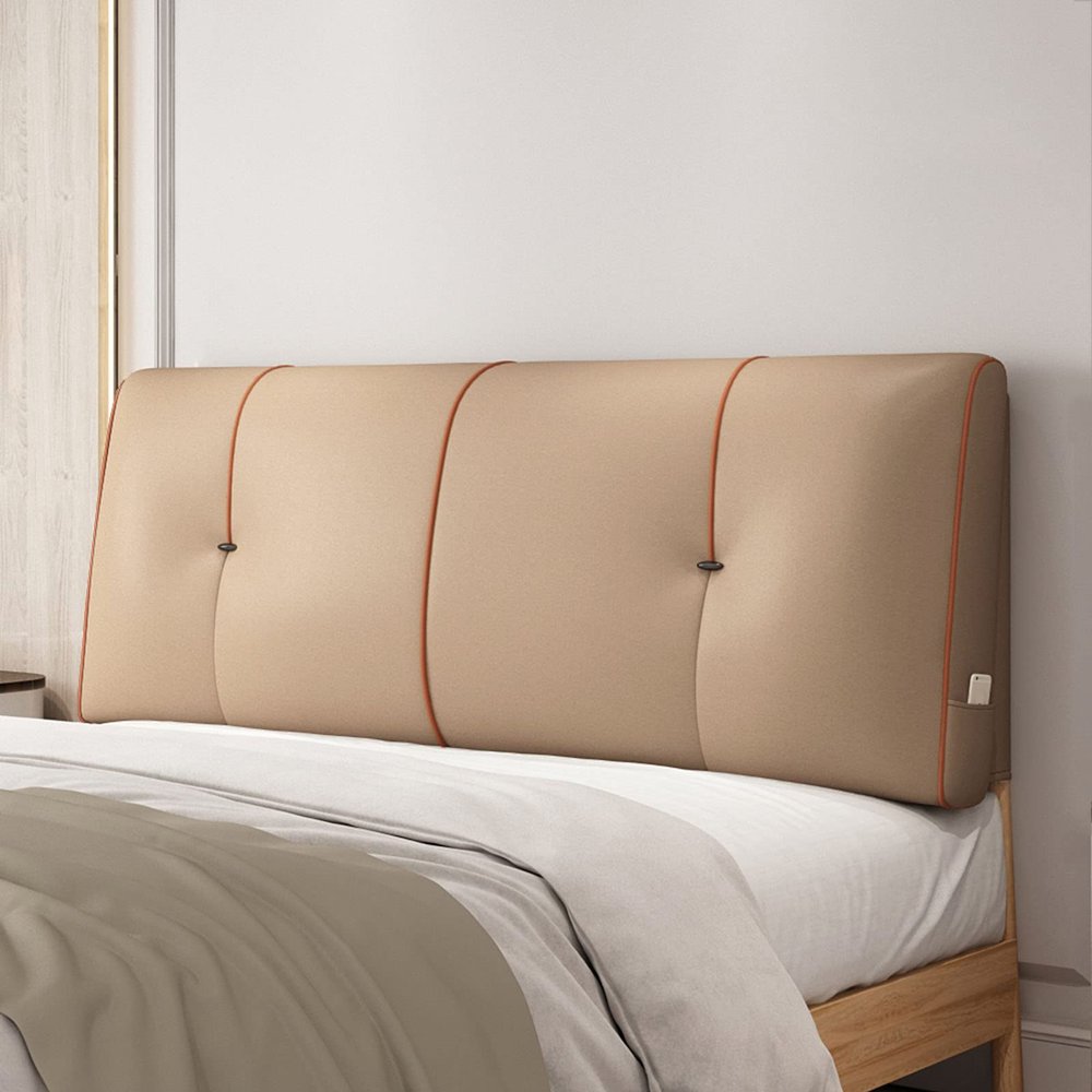 Headboard Backrest Reading Body Pillow Bedside Cushion Oversized Throw Cushion Lumbar Pillows Positioning Back Support Bolster for Daybed Bunkbed,B,with headboard California King 71"