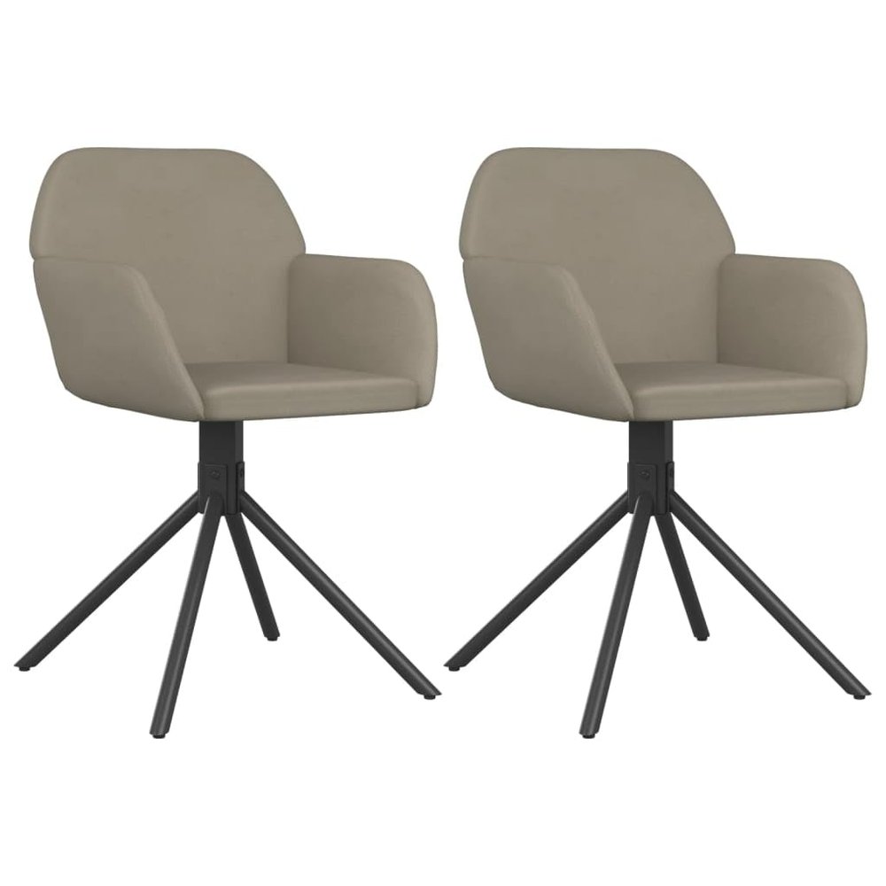 vidaXL Swivel Dining Chairs in Elegant Light Gray Velvet - Modern Stylish Design, Comfort Seating with Foam Filling, Metal and Plywood Construction.