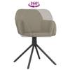 vidaXL Swivel Dining Chairs in Elegant Light Gray Velvet - Modern Stylish Design, Comfort Seating with Foam Filling, Metal and Plywood Construction. view 4