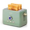 2 Slice Toaster, Retro Bread Toaster with LED Display, Extra Wide Slots Toasters with 6 Bread Shade Settings, Bagel, Cancel, Defrost Function, Stainless Steel with High Lift Lever, Removal Crumb Tray view 1