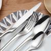 56-Piece Bordered Silverware Set for 6 Mirror Polished 18/10 Stainless Steel Flatware Sets Elegant Cutlery Set for Kitchen Restaurant Wedding Forks Spoons Knifes Set Dishwasher Safe view 2