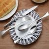 56-Piece Bordered Silverware Set for 6 Mirror Polished 18/10 Stainless Steel Flatware Sets Elegant Cutlery Set for Kitchen Restaurant Wedding Forks Spoons Knifes Set Dishwasher Safe view 3