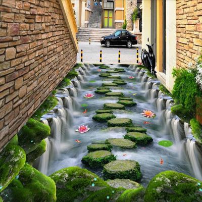 2.6x19.7 FT Contemporary Non-Slip Area Rug Beautiful 3D RiverHardwearing Washable Laundry Doormats for Living Room, Long 8m 7m 6m 5m 4m 3m 2m 1m Printing Rug Style U