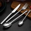 24 Piece Flatware Set for 6 Durable 18/10 Stainless Steel Silverware Sets Kitchen Restaurant Hotel Delicate Cutlery Utensil Set Nice Weight Dishwasher Safe Include Spoons Knifes Spoons Teaspoons view 3