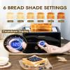 2 Slice Toaster, Retro Bread Toaster with LED Display, Extra Wide Slots Toasters with 6 Bread Shade Settings, Bagel, Cancel, Defrost Function, Stainless Steel with High Lift Lever, Removal Crumb Tray view 3