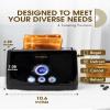 2 Slice Toaster, Retro Bread Toaster with LED Display, Extra Wide Slots Toasters with 6 Bread Shade Settings, Bagel, Cancel, Defrost Function, Stainless Steel with High Lift Lever, Removal Crumb Tray view 4